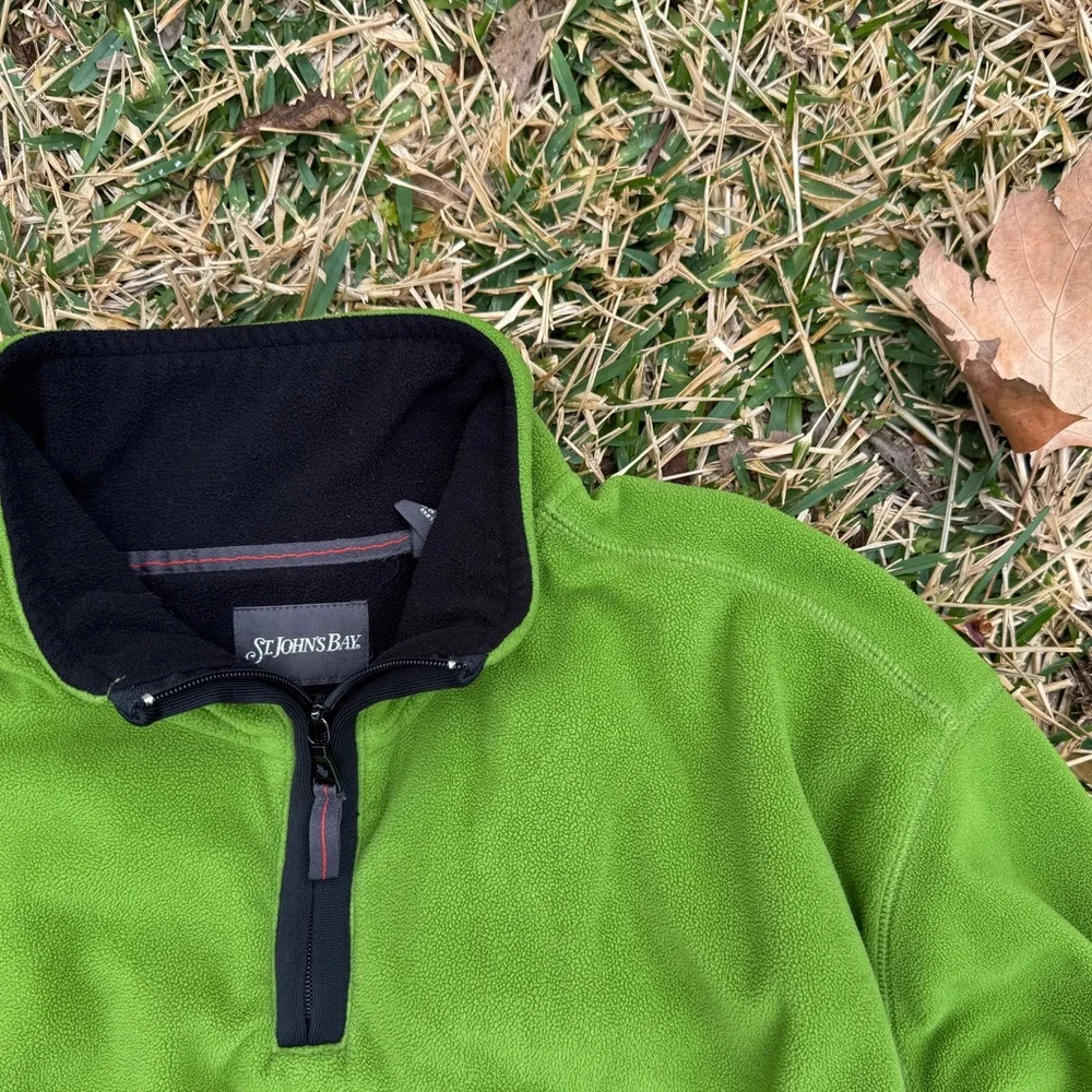 St. John's Bay Men's XL Lime Green Quarter Zip Pullover - Picture 1 of 11